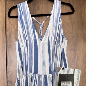 Blue and white flowy dress